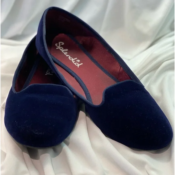 Splendid Shoes Splendid Velvet Womens Ballet Flats Royal Blue